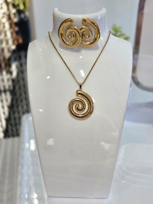 SPIRAL NECKLACE & EARRINGS SET