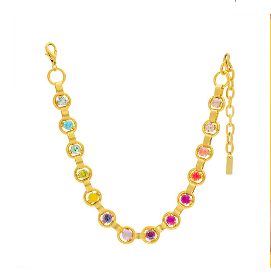 Link Necklace in Candy Crush | Tova Antique Gold Crystal Necklace